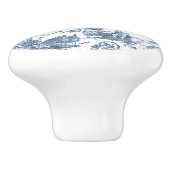 Frans Chariot Dawn Toile de Jouy-Blue Keramische Knop (Zijkant)