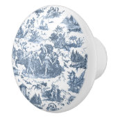 Frans Chariot Dawn Toile de Jouy-Blue Keramische Knop (Rechts)