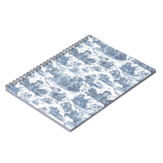  Frans Chariot Dawn Toile de Jouy-Blue Notitieboek (Linkerzijde)