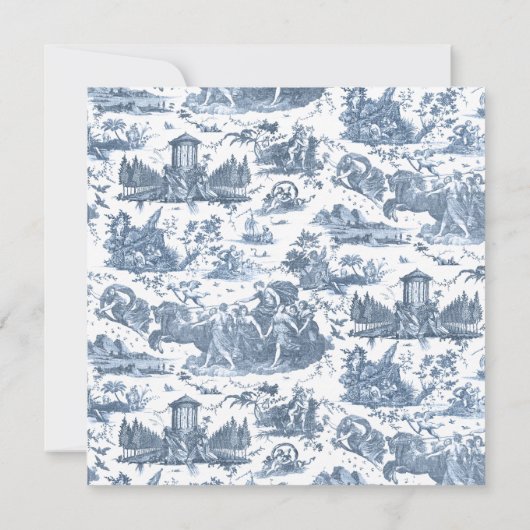  Frans Chariot Dawn Toile de Jouy-Blue Notitiekaartje (Achterkant)
