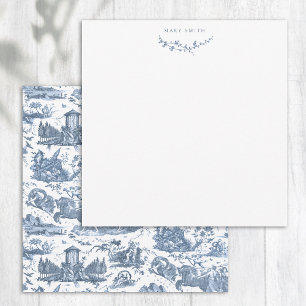 Frans Chariot Dawn Toile de Jouy-Blue Notitiekaartje