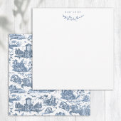  Frans Chariot Dawn Toile de Jouy-Blue Notitiekaartje