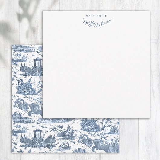  Frans Chariot Dawn Toile de Jouy-Blue Notitiekaartje