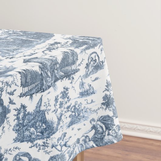  Frans Chariot Dawn Toile de Jouy-Blue Tafelkleed (Voorbeeld)