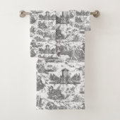  Frans Chariot Dawn Toile de Jouy-Grey Bad Handdoek (Insitu)