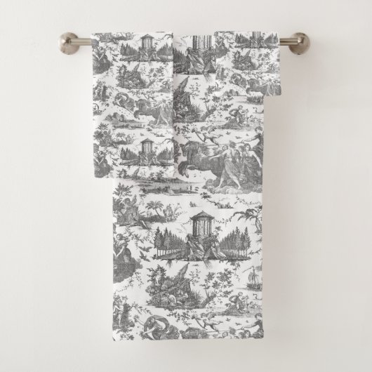  Frans Chariot Dawn Toile de Jouy-Grey Bad Handdoek (Insitu)