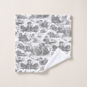  Frans Chariot Dawn Toile de Jouy-Grey Bad Handdoek (Wasdoekje)