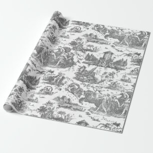 Frans Chariot Dawn Toile de Jouy-Grey Cadeaupapier