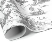 Frans Chariot Dawn Toile de Jouy-Grey Cadeaupapier (Rol Hoek)