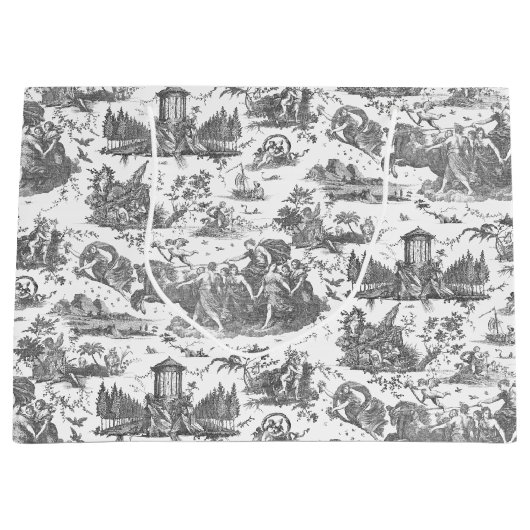  Frans Chariot Dawn Toile de Jouy-Grey Groot Cadeauzakje (Voorkant)