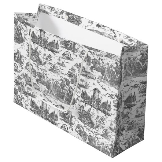 Frans Chariot Dawn Toile de Jouy-Grey Groot Cadeauzakje (Voorkant Gekanteld)