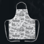 Frans Chariot Dawn Toile de Jouy-Grey Schort<br><div class="desc">Schitterend gereconstrueerd, naadloos patroon van de Franse toile de jouy, geïnspireerd door de beeldhouwwerken van Guido Reni Le Char de L'Aurore ca 1790, op textiel gegraveerd. Dit ingewikkelde patroon kenmerkt taferelen van Griekse goden en godinnen, tempels, exotische dieren, mythische zee wezens en fantasielandschappen. De kleur van de riem is klantgericht....</div>