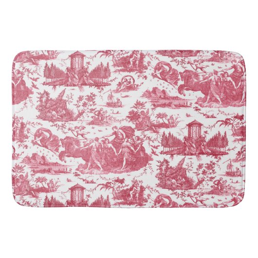 Frans Chariot Dawn Toile de Jouy-Red Badmat (Voorkant)