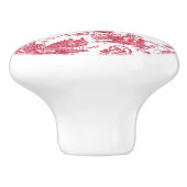 Frans Chariot Dawn Toile de Jouy-Red Keramische Knop (Zijkant)