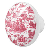 Frans Chariot Dawn Toile de Jouy-Red Keramische Knop (Rechts)