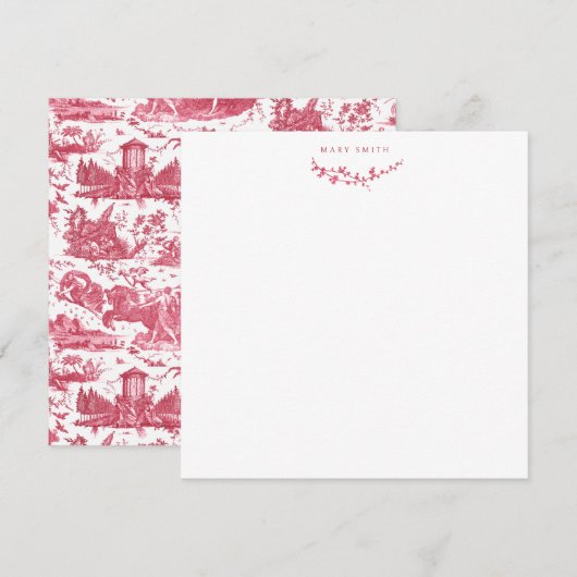  Frans Chariot Dawn Toile de Jouy-Red Notitiekaartje (Voorkant / Achterkant)