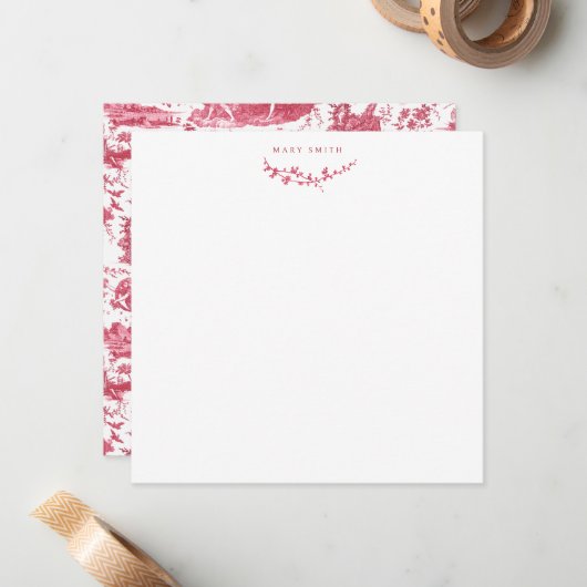  Frans Chariot Dawn Toile de Jouy-Red Notitiekaartje (Voorkant / Achterkant in situ)