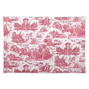  Frans Chariot Dawn Toile de Jouy-Red Placemat