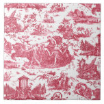 Frans Chariot Dawn Toile de Jouy-Red Tegeltje<br><div class="desc">Schitterend gereconstrueerd, naadloos patroon van de Franse toile de jouy, geïnspireerd door de beeldhouwwerken van Guido Reni Le Char de L'Aurore ca 1790, op textiel gegraveerd. Dit ingewikkelde patroon kenmerkt taferelen van Griekse goden en godinnen, tempels, exotische dieren, mythische zee wezens en fantasielandschappen.</div>