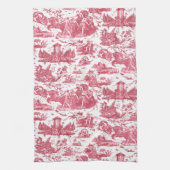 Frans Chariot Dawn Toile de Jouy-Red Theedoek (Verticaal)