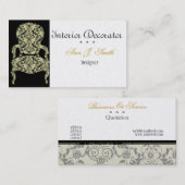 Frans Charm Black en White Lace-stoel Visitekaartje (Voorkant / Achterkant)