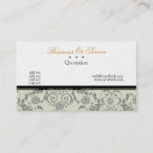 Frans Charm Black en White Lace-stoel Visitekaartje (Achterkant)