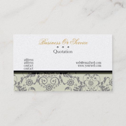 Frans Charm Black en White  Lace-stoel Visitekaartje (Achterkant)