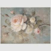 Frans Chateau  Blauw Roze Bloemen Decoupage Tissuepapier (Voorkant)