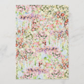 frans chateau bloemrijke lente bruiloft 5 x 7  menu (Achterkant)