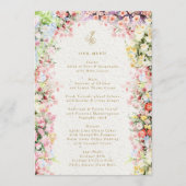 frans chateau bloemrijke lente bruiloft 5 x 7  menu (Voorkant)