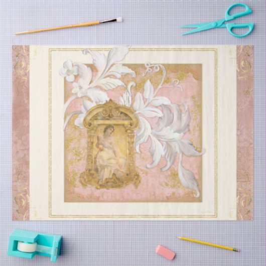 Frans Chateau Elegant Woman Decoupage Art Tissuepapier (Craft)