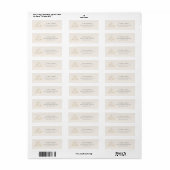 Frans Château Monogram Huwelijks Retouradres Etiket (Full Sheet)