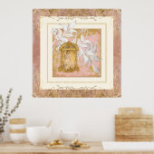  Frans Chateau Paris Dusty Pink Gold Woman Poster (Keuken)
