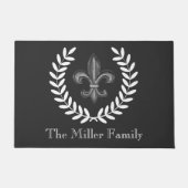 Frans Chateau Silver Fleur De Lis en White Laurels Deurmat (Voorkant)