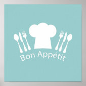 Frans Chef Bon Appetit Restaurant of Kitchen Poster (Voorkant)