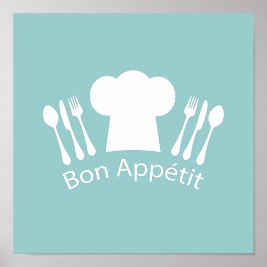 Frans Chef Bon Appetit Restaurant of Kitchen Poster (Voorkant)