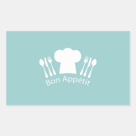 Frans Chef Bon Appetit Restaurant of Kitchen Rechthoekige Sticker