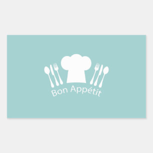 Frans Chef Bon Appetit Restaurant of Kitchen Rechthoekige Sticker