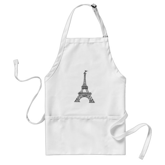 Frans Chef Eiffel Tower Tourist Landmark Parijs Standaard Schort (Voorkant)