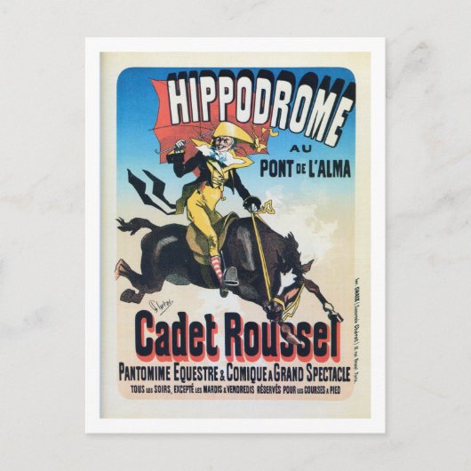  Frans-Chéret Paris hippodrome ad Briefkaart (Voorkant)