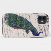  Frans Chic Blue Peacock Case-Mate iPhone Case (Achterkant (horizontaal))