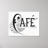  Frans Chic Cafe Logo Wall Art Canvas (Voorkant)