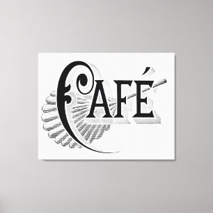  Frans Chic Cafe Logo Wall Art Canvas