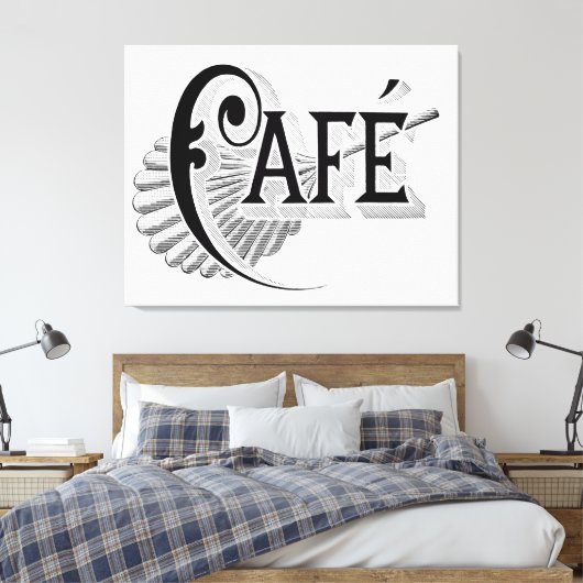  Frans Chic Cafe Logo Wall Art Canvas (Insitu (Slaapkamer))
