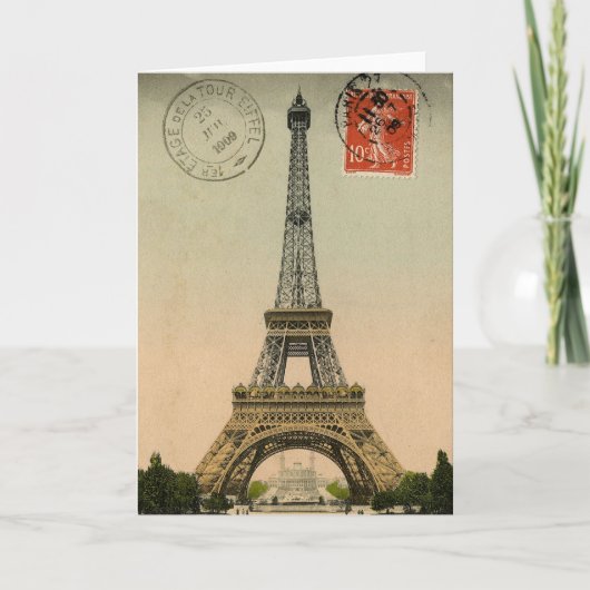  Frans Chic Eiffel Tower Paris Briefkaart (Voorkant)