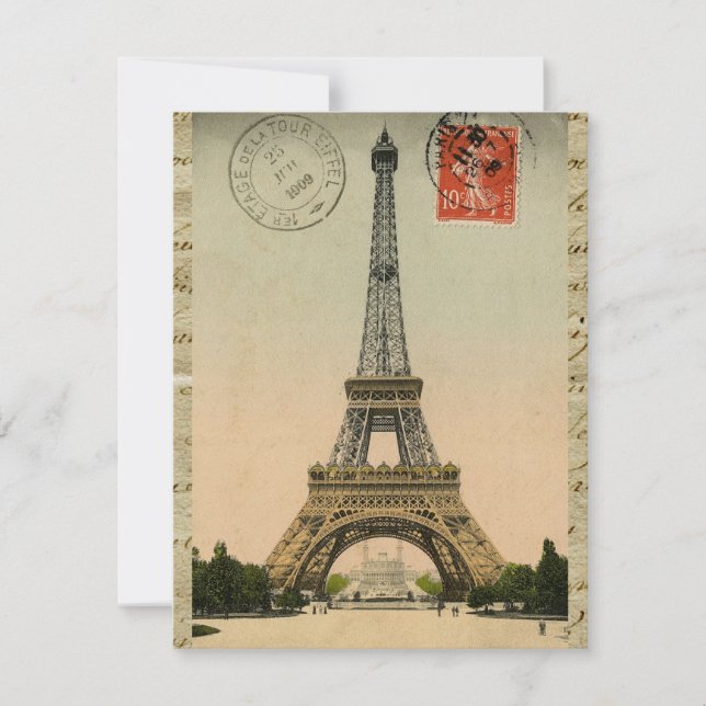  Frans Chic Eiffel Tower Paris Briefkaart (Voorkant)
