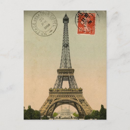 Frans Chic Eiffel Tower Paris Briefkaart (Voorkant)