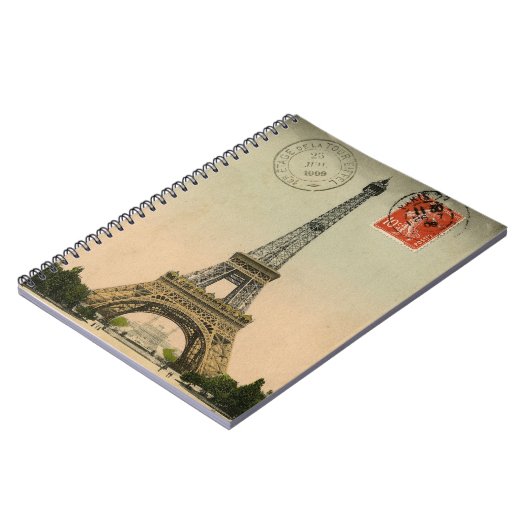  Frans Chic Eiffel Tower Paris Briefkaart Notitieboek (Linkerzijde)