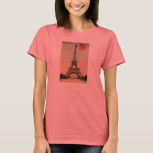  Frans Chic Eiffel Tower Paris Briefkaart T-shirt