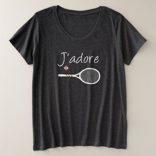 Frans Chic J-adore Tennis Player Design Grote Maat T-shirt (Design voorkant)